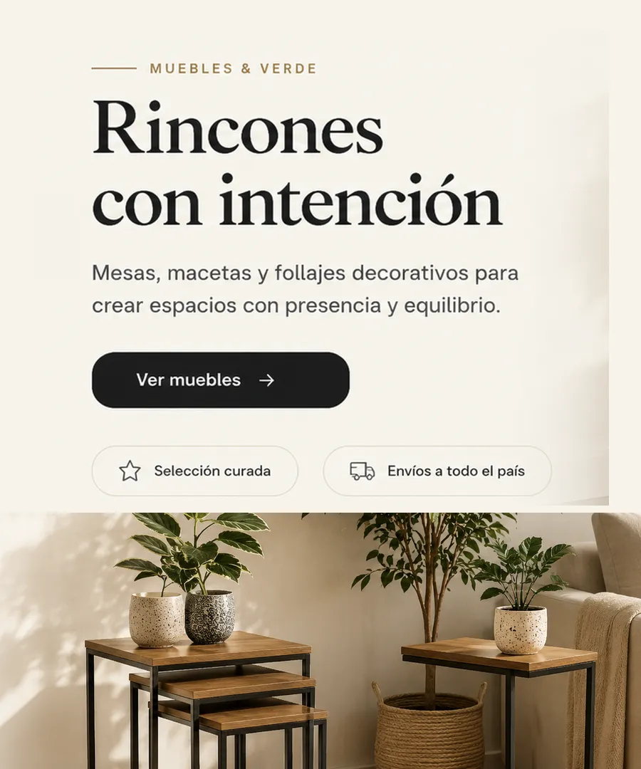 Rincones con intención — muebles y verde